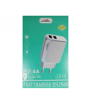 فروش عمده شارژر فست لاپرامول مدل LP-C2 همراه با کابل میکرو یو اس بی